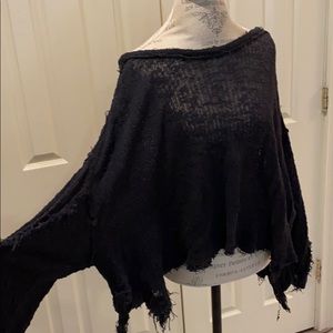 FP Distressed Wide Neck Sweater